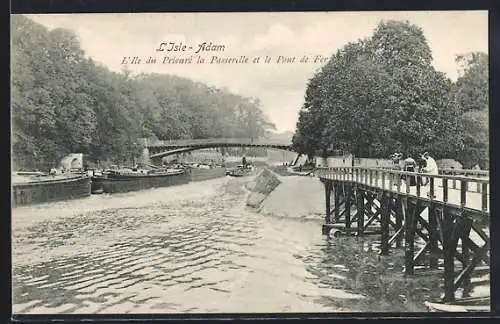 AK L`Isle-Adam, L`Ile du Prieuré, la Passerelle et le Pont de Fer