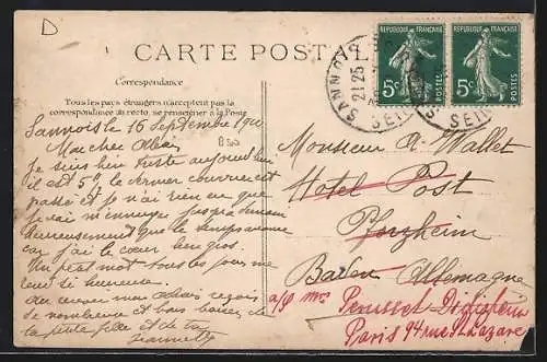 AK Sannois, La Chaumière et chemin bordé d`arbres