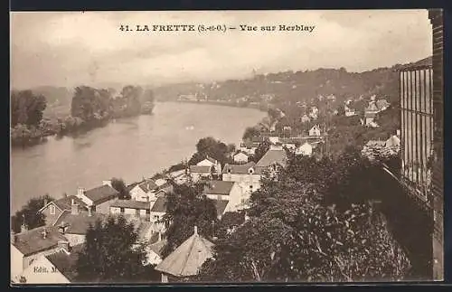 AK La Frette, Vue sur Herblay et la rivière environnante