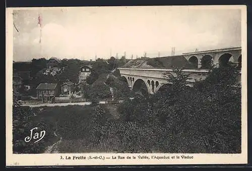 AK La Frette, La Rue de la Vallée, l`Aqueduc et le Viaduc