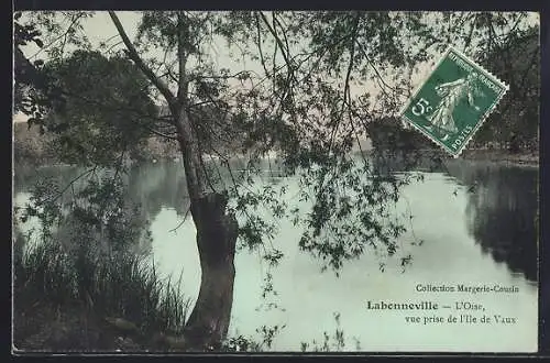 AK Labenneville, L`Oise, vue prise de l`Île de Vaux