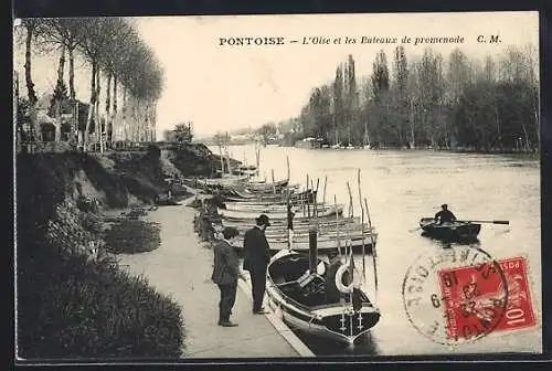 AK Pontoise, L`Oise et les Bateaux de promenade