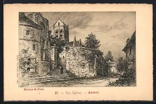AK Auvers, Nos églises et la rue pittoresque de Seine-et-Oise