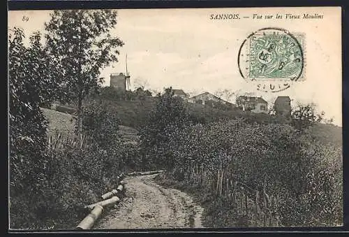 AK Sannois, Vue sur les Vieux Moulins