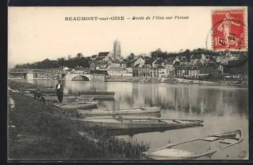 AK Beaumont-sur-Oise, Bords de l`Oise sur Persan