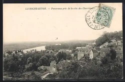 AK La Roche-Guyon, Panorama pris de la côte des Charrieux