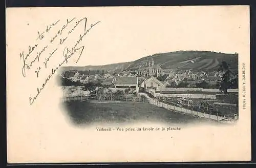 AK Vétheuil, Vue prise du lavoir de la Planche