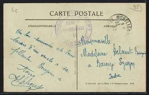 AK Bellefontaine, Vue sur le Parc et l`étang du château