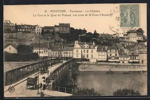 AK Pontoise, Le Pont et le Quai du Pothuis, vue prise de St-Ouen-l`Aumône