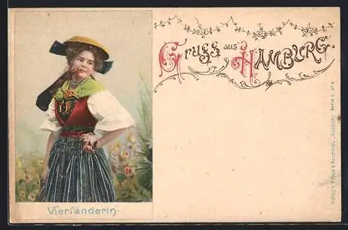 AK Hamburg, Vierländerin in Tracht