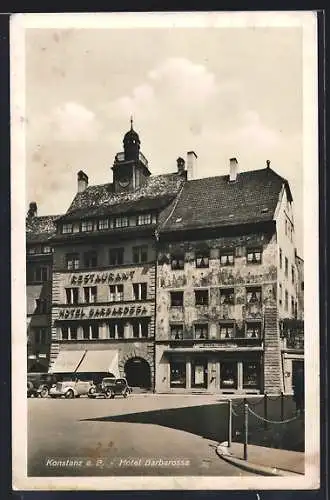 AK Konstanz, Restaurant-Hotel Barbarosse, Frontansicht