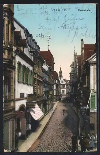 AK Lahr i. B., Marktstrasse mit Tengelmanns Kaffee-Geschäft