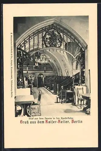 AK Berlin, Gasthaus Kaiser-Keller, Blick aus dem Remter in den Apostelkeller, Friedrichstrasse 178