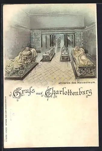 Lithographie Berlin-Charlottenburg, Inneres des Mausoleums