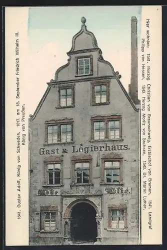 AK Erfurt, Gasthaus Hohe Lilie, Vorderansicht