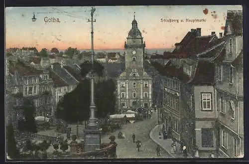 AK Gotha, Schlossberg und Hauptmarkt