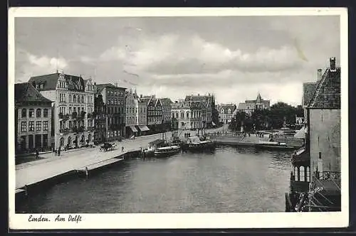 AK Emden, Partie am Delft mit Booten und Park