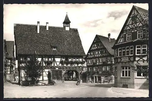 AK Strümpfelbach i. R., Partie am Rathaus