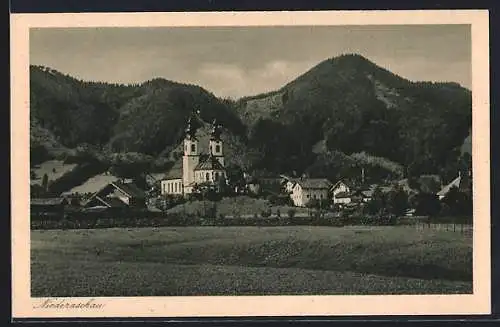 AK Niederaschau, Ortsansicht mit Kirche
