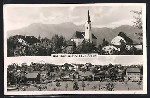 AK Rohrdorf a. Inn, Ortsansicht aus zwei Perspektiven