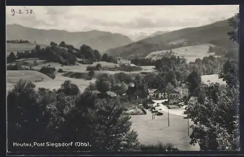 AK Heutau /Siegsdorf, Ortsansicht aus der Vogelschau