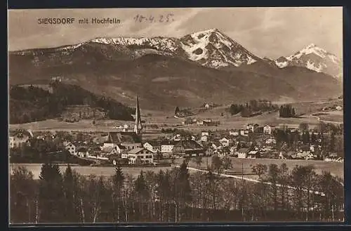 AK Siegsdorf, Ortsansicht mit Hochfelln