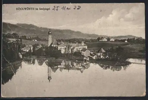 AK Höglwörth, Ortsansicht mit Seespiegel