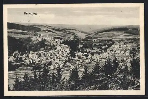 AK Berleburg, Blick vom Berg auf den Ort