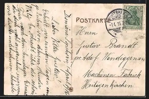 AK Detmold, Fürstliches Schloss mit Gartenanlage und Springbrunnen