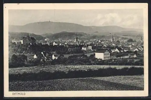 AK Detmold, Stadtansicht aus der Vogelschau