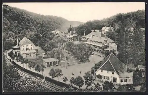 AK Alexisbad im Harz, Stahlbad aus der Vogelschau