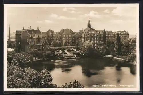 AK Berlin-Charlottenburg, Dernburgplatz und See aus der Vogelschau