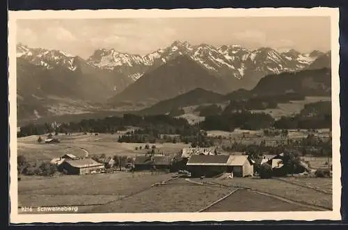 AK Schweineberg, Gesamtansicht mit verschneitem Bergpanorama