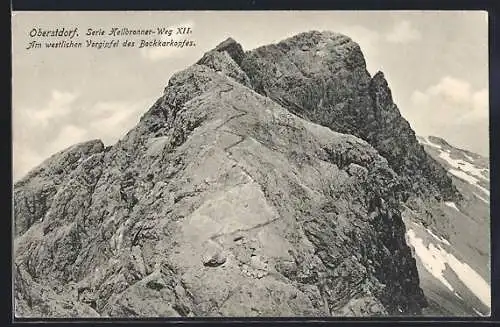 AK Oberstdorf, Blick auf den westlichen Vorgipfel des Bockkarkopfes