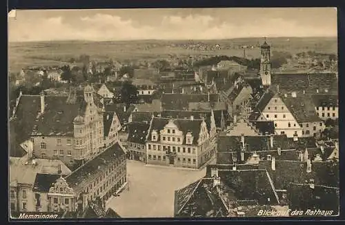AK Memmingen, Rathaus aus der Vogelschau