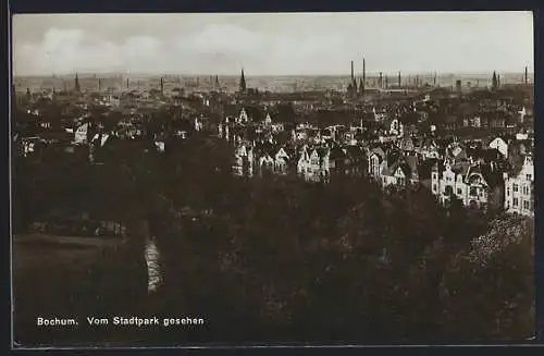 AK Bochum, Ortsansicht vom Stadtpark aus