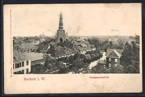 AK Bocholt i. W., Gesamtansicht über die Dächer