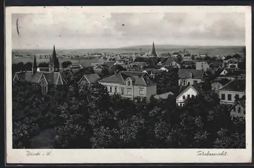 AK Bünde i. W., Totalansicht über die Dächer