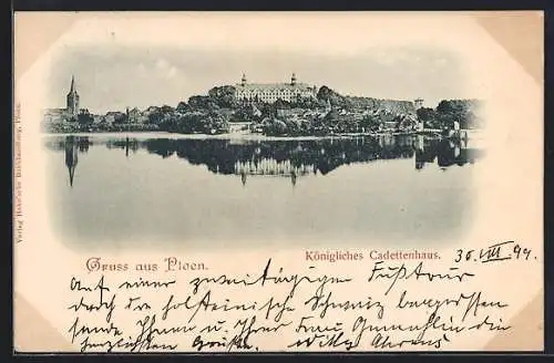 AK Plön, Königliches Cadettenhaus vom See aus