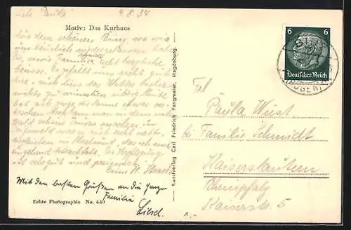 AK Binz / Ostsee, Kurhaus mit Strandkörben am Strand