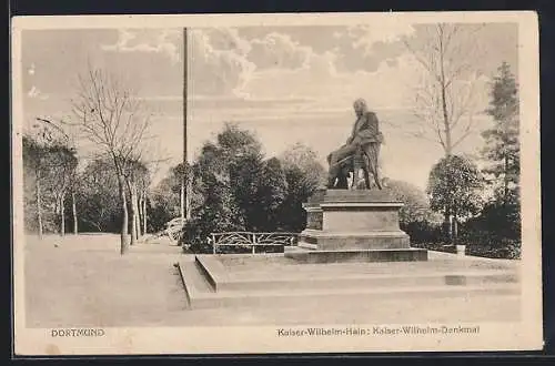 AK Dortmund, Partie am Kaiser-Wilhelm-Hain mit Kanone
