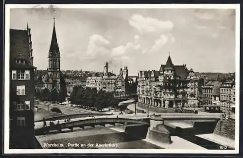 AK Pforzheim, Kirche und Auerbrücke