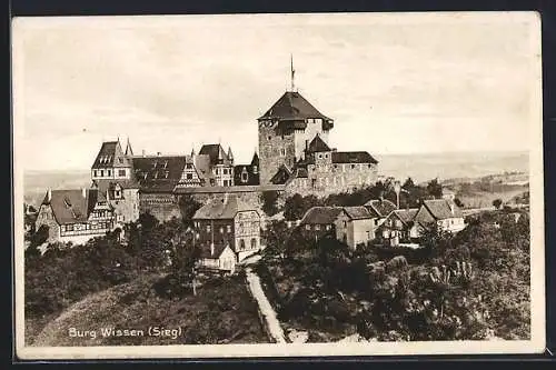 AK Wissen /Sieg, Gesamtansicht der Burg