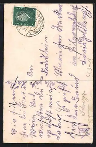 AK Mann mit Hund und Papagei zieht um