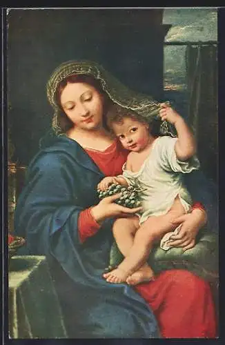 Künstler-AK Heilige Maria mit Trauben