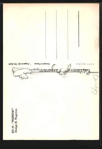 Künstler-AK Popeye schläft in einer Hängematte