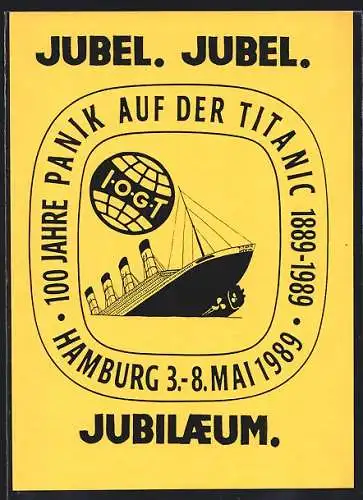 AK Hamburg, 100 Jahre Guttempler in Deutschland 1989, Deutscher Guttempler-Orden IOGT e. V., Sinkende Titanic