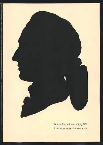 Künstler-AK Goethe im Profil, Schattenriss