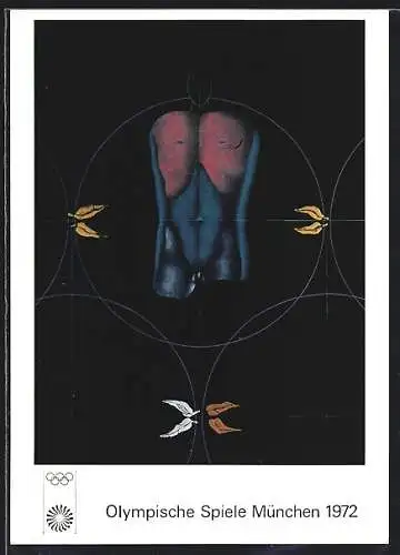 AK München, Olympische Spiele 1972, Poster von Paul Wunderlich