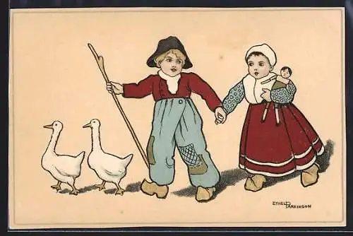 Künstler-AK Ethel Parkinson: Holländischer Gänsehirt